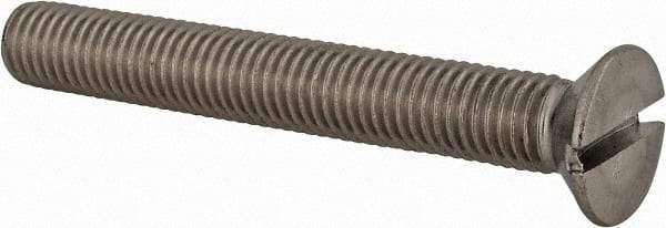 Value Collection - M12x1.75 Metric Coarse, 90mm OAL Slotted Drive Machine Screw - Flat Head, Grade 18-8 & A2 Stainless Steel, Uncoated, Without Washer - Americas Industrial Supply
