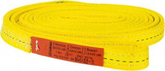 Lift-All - 10' Long x 1" Wide, 6,200 Lb Vertical Capacity, 2 Ply, Polyester Web Sling - 4,900 Lb Choker Capacity, Yellow - Americas Industrial Supply