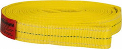 Lift-All - 10' Long x 2" Wide, 12,200 Lb Vertical Capacity, 2 Ply, Polyester Web Sling - 9,800 Lb Choker Capacity, Yellow - Americas Industrial Supply