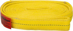 Lift-All - 12' Long x 2" Wide, 12,200 Lb Vertical Capacity, 2 Ply, Polyester Web Sling - 9,800 Lb Choker Capacity, Yellow - Americas Industrial Supply
