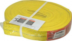 Lift-All - 14' Long x 2" Wide, 12,200 Lb Vertical Capacity, 2 Ply, Polyester Web Sling - 9,800 Lb Choker Capacity, Yellow - Americas Industrial Supply