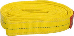 Lift-All - 8' Long x 2" Wide, 12,200 Lb Vertical Capacity, 2 Ply, Polyester Web Sling - 9,800 Lb Choker Capacity, Yellow - Americas Industrial Supply