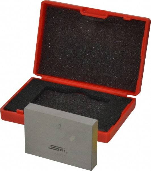 SPI - 2" Rectangular Steel Gage Block - Accuracy Grade AS-1, Includes NIST Traceability Certification - Americas Industrial Supply