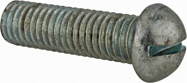 Value Collection - 1/2-13 UNC, 1-3/4" Length Under Head Slotted Drive Machine Screw - Round Head, Grade J82 Steel, Zinc-Plated Finish, Without Washer - Americas Industrial Supply