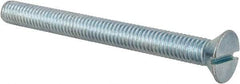 Value Collection - 3/8-16 UNC, 4" OAL Slotted Drive Machine Screw - Flat Head, Grade 2 Steel, Zinc-Plated Finish, Without Washer - Americas Industrial Supply