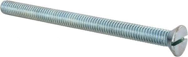 Value Collection - 3/8-16 UNC, 5" OAL Slotted Drive Machine Screw - Flat Head, Grade 2 Steel, Zinc-Plated Finish, Without Washer - Americas Industrial Supply