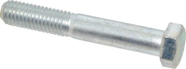 Made in USA - 1/2-13 UNC, 3-1/4" Length Under Head Hex Head Cap Screw - Partially Threaded, Grade 5 Steel, Zinc-Plated Finish, 3/4" Hex - Americas Industrial Supply