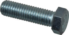 Made in USA - 9/16-12 UNC, 2" Length Under Head Hex Head Cap Screw - Fully Threaded, Grade 5 Steel, Zinc-Plated Finish, 13/16" Hex - Americas Industrial Supply