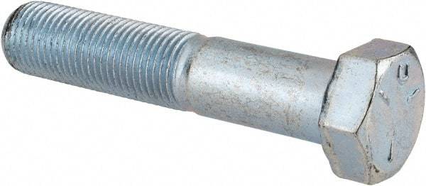 Made in USA - 1/2-20 UNF, 2-1/2" Length Under Head Hex Head Cap Screw - Partially Threaded, Grade 5 Steel, Zinc-Plated Finish, 3/4" Hex - Americas Industrial Supply