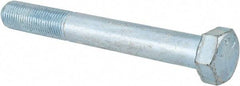 Made in USA - 1/2-20 UNF, 4" Length Under Head Hex Head Cap Screw - Partially Threaded, Grade 5 Steel, Zinc-Plated Finish, 3/4" Hex - Americas Industrial Supply