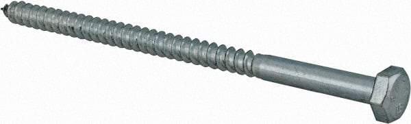 Value Collection - 1/4" Screw, 4-1/2" Length Under Head, Steel, Hex Head Lag Screw - Zinc Plated, Grade 2 - Americas Industrial Supply