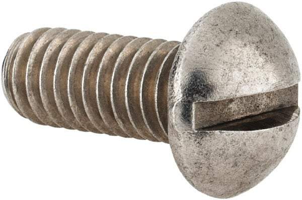 Value Collection - 5/16-18 UNC, 3/4" Length Under Head Slotted Drive Machine Screw - Round Head, Grade 18-8 Stainless Steel, Uncoated, Without Washer - Americas Industrial Supply