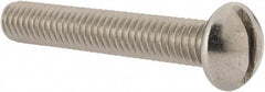 Value Collection - 5/16-18 UNC, 2" Length Under Head Slotted Drive Machine Screw - Round Head, Grade 18-8 Stainless Steel, Uncoated, Without Washer - Americas Industrial Supply