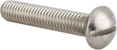Value Collection - 3/8-16 UNC, 2" Length Under Head Slotted Drive Machine Screw - Round Head, Grade 18-8 Stainless Steel, Uncoated, Without Washer - Americas Industrial Supply