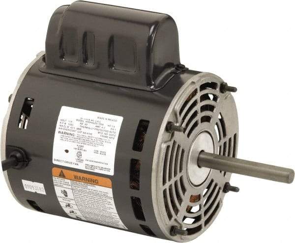 US Motors - 1/3 hp, ODP Enclosure, Auto Thermal Protection, 1,650 RPM, 115 Volt, 60 Hz, Industrial Electric AC/DC Motor - Size 48 Frame, Stud Mount, 1 Speed, Ball Bearings, 4.0 Full Load Amps, B Class Insulation, CW Lead End - Americas Industrial Supply