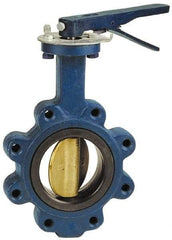 NIBCO - 5" Pipe, Lug Butterfly Valve - Lever Handle, Cast Iron Body, EPDM Seat, 200 WOG, Aluminum Bronze Disc, Stainless Steel Stem - Americas Industrial Supply