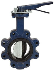 NIBCO - 5" Pipe, Lug Butterfly Valve - Lever Handle, Cast Iron Body, EPDM Seat, 200 WOG, Ductile Iron Disc, Stainless Steel Stem - Americas Industrial Supply