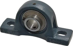 Value Collection - 5-1/2" OALBall Bearing Pillow Block - Cast Iron - Americas Industrial Supply