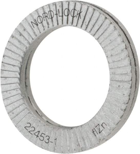 Nord-Lock - 5/8", Zinc Flake, Steel Wedge Lock Washer - Grade 2, 0.662 to 0.678" ID - Americas Industrial Supply