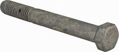 Value Collection - 7/16-14 UNC, 3-3/4" Length Under Head Hex Head Cap Screw - Partially Threaded, Grade 5 Steel, Hot Dipped Galvanized Finish, 5/8" Hex - Americas Industrial Supply