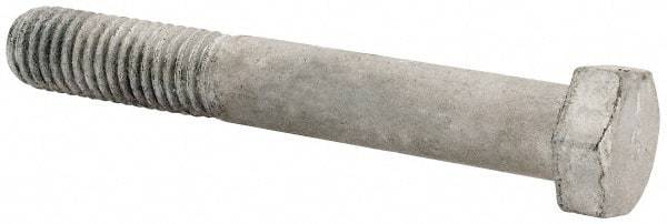 Value Collection - 1/2-13 UNC, 3-1/2" Length Under Head Hex Head Cap Screw - Partially Threaded, Grade 5 Steel, Hot Dipped Galvanized Finish, 3/4" Hex - Americas Industrial Supply