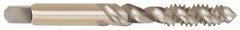 Cleveland - M12x1.75 3 Flute 2B Bottoming Spiral Flute Tap - High Speed Steel, Bright Finish, 3-3/8" OAL, Right Hand Flute, Right Hand Thread, D6, Series 1094 - Americas Industrial Supply