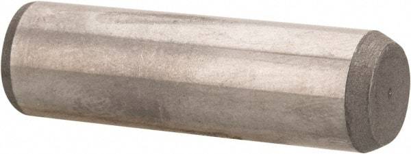 Made in USA - 3/8" Diam x 1-1/4" Pin Length 416 Stainless Steel Precision Dowel Pin - Passivated Finish, C 36-42 Hardness, 2 Beveled End - Americas Industrial Supply