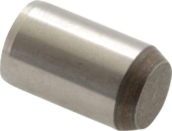 Made in USA - 3/8" Diam x 5/8" Pin Length 416 Stainless Steel Precision Dowel Pin - Passivated Finish, C 36-42 Hardness, 2 Beveled End - Americas Industrial Supply