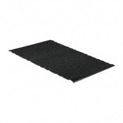 PRO-SAFE - 6 Ft. Long x 4 Ft. Wide, Poly Blended Carpet Surface, Chevron Ribbed Entrance Matting - 5/16 Inch Thick, Indoor, Medium Traffic, Vinyl, Charcoal, 4 Edged Side - Americas Industrial Supply