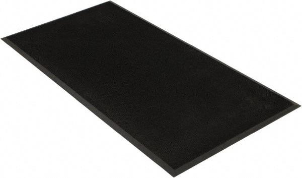 PRO-SAFE - 6 Ft. Long x 3 Ft. Wide, SBR Rubber Surface, Bristle Surface Entrance Matting - 5/8 Inch Thick, Indoor and Outdoor, SBR Rubber, Black - Americas Industrial Supply