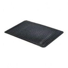 PRO-SAFE - 3' Long x 2' Wide, Dry Environment, Anti-Fatigue Matting - Black, Vinyl with Vinyl Sponge Base, Beveled on 4 Sides - Americas Industrial Supply