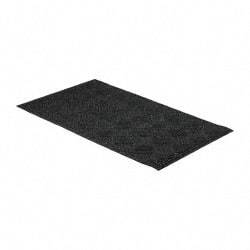 PRO-SAFE - 5 Ft. Long x 3 Ft. Wide, Poly Blended Carpet Surface, Raised Diamond Pattern Entrance Matting - 1/4 Inch Thick, Indoor, Heavy Traffic, Recycled Rubber, Black - Americas Industrial Supply