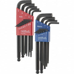 Eklind - 22 Piece L-Key Ball End Hex Key Set - Hex Range 0.05 to 3/8" - Americas Industrial Supply