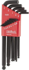 Eklind - 13 Piece L-Key Ball End Hex Key Set - Hex Range 0.05 to 3/8" - Americas Industrial Supply