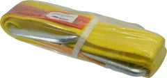 Lift-All - 4' Long x 3" Wide, 4,800 Lb Vertical Capacity, 1 Ply, Polyester Web Sling - 3,800 Lb Choker Capacity, Yellow - Americas Industrial Supply