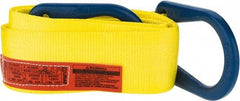 Lift-All - 12' Long x 4" Wide, 6,400 Lb Vertical Capacity, 1 Ply, Polyester Web Sling - 5,000 Lb Choker Capacity, Yellow - Americas Industrial Supply