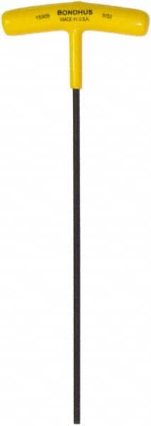 Bondhus - 5/32" Hex, T-Handle Cushion Grip, Hex Key - 9" OAL, Protanium High Torque Steel, Inch System of Measurement - Americas Industrial Supply