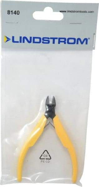 Lindstrom Tool - 4-3/8" OAL, 0.049" Capacity, Semi-Flush Diagonal Cutter - 3/8" Jaw Length, Tapered Head, Plastic Ergonomic Handle - Americas Industrial Supply