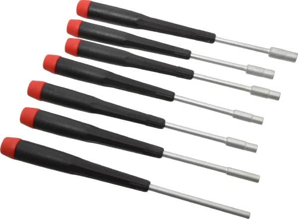 Wiha - 8 Piece 2.5 to 6mm Electronic Nutdriver Set - Standard Shaft, Ergonomic Handle - Americas Industrial Supply