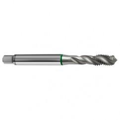 M10x1.5 6H 3-Flute Cobalt Green Ring Semi-Bottoming 40 degree Spiral Flute Tap-Bright - Americas Industrial Supply