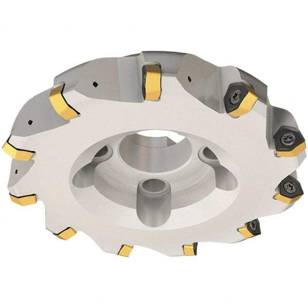 Iscar - 100mm Cut Diam, 32mm Arbor Hole, 3.5mm Max Depth of Cut, 30° Indexable Chamfer & Angle Face Mill - 7 Inserts, H600 WXCU 08 Insert, Right Hand Cut, 7 Flutes, Through Coolant, Series Helido - Americas Industrial Supply