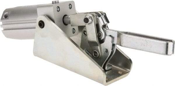 De-Sta-Co - 2,670 Lb Inner Hold Capacity, Horiz Mount, Air Power Hold-Down Toggle Clamp - 1/4 NPT Port, 145 Max psi, 94° Bar Opening, 57.15mm Height Under Bar - Americas Industrial Supply