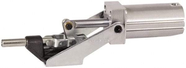 De-Sta-Co - 16,000 Lb Capacity, 2" Plunger Travel, 5/8-11 x 5/8" Plunger, 1/8 NPT Port, 5,522 N at 5 Bar, Air Power Straight Line Action Clamp - 2.63" Centerline Height, 20.56" Overall Closed Length x 7.21" Overall Closed Height, 145 Max psig, 14 to 194°F - Americas Industrial Supply