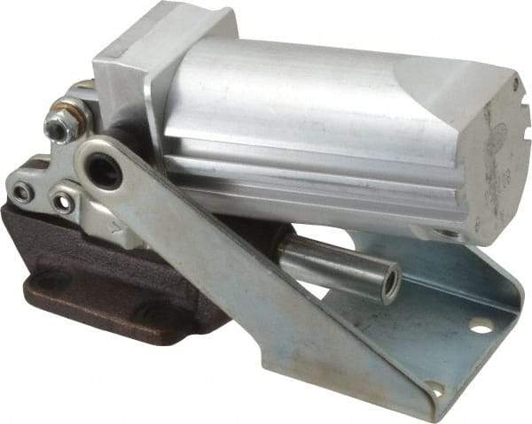 De-Sta-Co - 600 Lb Capacity, 3/4" Plunger Travel, 5/16-18 x 5/16" Plunger, 1/8 NPT Port, 3,015 N at 5 Bar, Air Power Straight Line Action Clamp - 1.09" Centerline Height, 9.86" Overall Closed Length x 2.93" Overall Closed Height, 64 Max psig, 14 to 194°F - Americas Industrial Supply