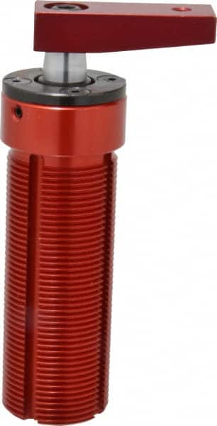 De-Sta-Co - 25 Lb Clamping Force, Left Hand Swing, 21.59mm Total Stroke, Single-Acting Pneumatic Swing Clamp - 10-32 Port, 72.9mm Body Length x 31.8mm Body Width, 4.1 cm3 (Clamp), 130 Max psi - Americas Industrial Supply