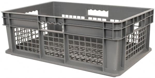 Akro-Mils - 1.78 Cu Ft, 45 Lb Load Capacity Gray Polyethylene Tote Container - Stacking, 23.3" Long x 15.8" Wide x 8.3" High - Americas Industrial Supply