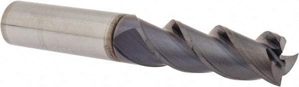 Guhring - 3/8", 1" LOC, 3/8" Shank Diam, 2-1/2" OAL, 3 Flute, Solid Carbide Square End Mill - Single End, FIREX Finish, Spiral Flute, 45° Helix, Centercutting, Right Hand Cut, Right Hand Flute, Series 3173 - Americas Industrial Supply