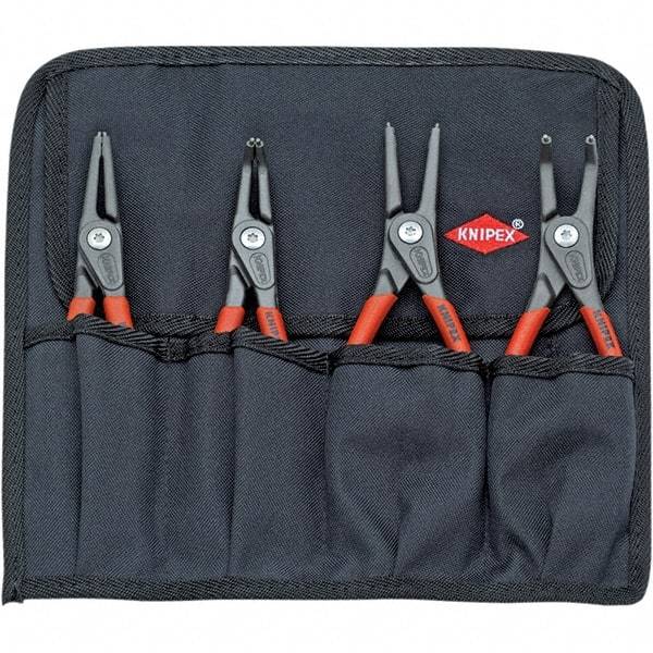 Knipex - 4 Piece Snap Ring Plier Set - Comes in Tool Roll - Americas Industrial Supply