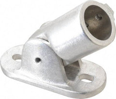 Hollaender - 1-1/4" Pipe, Adjustable Flange, Aluminum Alloy Flange Pipe Rail Fitting - Bright Finish - Americas Industrial Supply