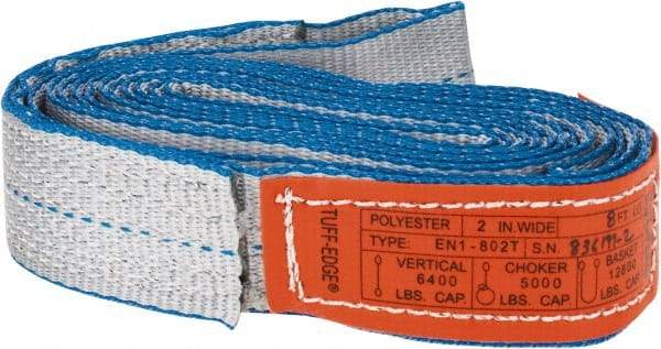 Lift-All - 8' Long x 2" Wide, 6,400 Lb Vertical Capacity, 1 Ply, Nylon Web Sling - 5,000 Lb Choker Capacity - Americas Industrial Supply